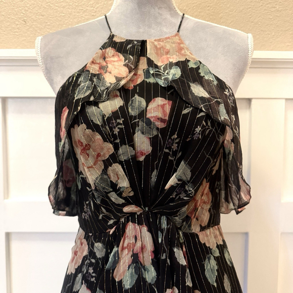 Zimmerman Master Flute Silk Dress Size:1(US:4) Ruffle GoldThread Front Slit $750 - Picture 13 of 16